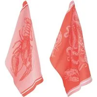 PAD Geschirrtuch SEA, (Set, 2-tlg), 100% Baumwolle, 50x70 cm, Motiv Meeresbewohner