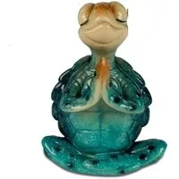 formano Dekofigur Schildkröte Harry Yoga Namaste blau 11 cm - Kunststein - glänzend (1 St)