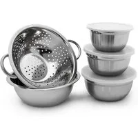 relaxdays Back-Set Schüssel Set Edelstahl, (8-tlg)