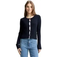 TOM TAILOR Denim Strickjacke mit gewelltem Abschluss