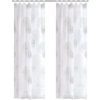 HOME WOHNIDEEN Vorhang RAWLINS (2 St), Schlaufen, transparent, Voile, 2er Pack Schlaufenschal RAWLINS bedruckt