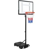 COSTWAY Basketballständer, Mit befüllbarem Sockel, Handkurbel & Ballhalterung
