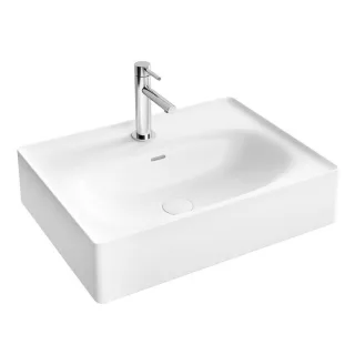 VitrA Equal Waschtisch 7241B403-0001 60x45cm, mit Hahnloch mittig/Überlaufschlitz, weiß