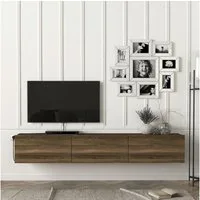 en.casa TV-Schrank »Vihti« Fernsehschrank 180x31x29,5cm Walnuss-Optik