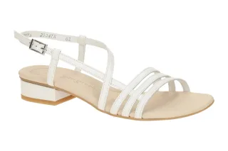 Paul Green Damen Sandalette 7621-199 ivory wei? Echtleder Riemchen Sandalen