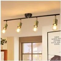 Nettlife Deckenstrahler 4 Flammig E27 Retro schwarz gold Deckenstrahler, 330° DREHBAR+180°VERSTELLBAR, LED wechselbar, für Wohnzimmer Schlafzimmer Küche Gänge Esszimmer