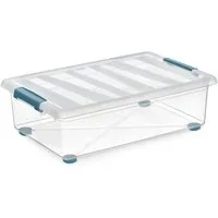 ONDIS24 Allzweckkiste Katla 28l Aufbewahrungsbox Rollbox Unterbettboxen Ordnungssystem (1 St), transparentes Design, mit 4 Rollen - 360° drehbar, mit 2 Griffen