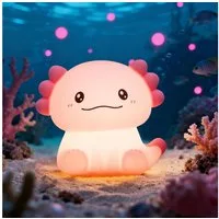 FELIXLEO LED Nachtlicht Axolotl Nachtlicht Kinder Silikon Lampe Dimmbar Touch Aufladbar