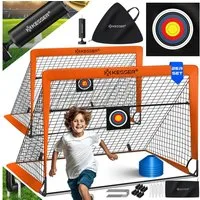 KESSER Fußballtor Set mit Tragetasche, Heringen, Zielscheibe, Hütchen & Pumpe, Pop-Up Tor mit Anti-Rutschfüßen – ideal für Training & Freizeitspiele