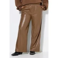 Studio Untold Schlupfhose Fake-Lederhose Wide Legs Nappaleder-Optik