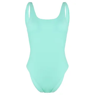 Gymshark Open Back Womens Turquoise Badeanzug offen