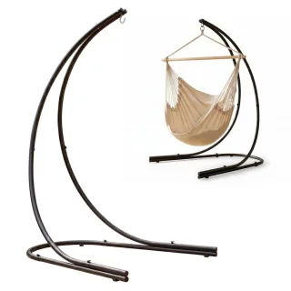 Amanka Xl-Hängesesselgestell,, Schwarz, Metall, 140x210x160 cm, Gartenmöbel, Hängematten