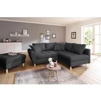 Home affaire Ecksofa Rice L-Form, B: 223 cm - OTTO. Verlässliche Qualität., Set: Sofa & Hocker, 3 Zierkissen, Federkern