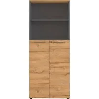 GERMANIA Aktenschrank GW-Agenda, Mehrzweckschrank, abschließbar, optional mit 2 offenen Fächern, Maße 80x197 cm, Made in Germany