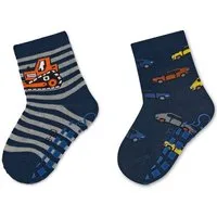 Sterntaler® ABS-Socken ABS Socken 2er-Pack Bagger + Autos (2-Paar, 2er-Pack) ABS-Socken mit Innenfrottee & Anti-Rutsch-Sohle