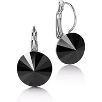 LUISIA® Paar Ohrhänger Silberne Ohrringe "Rivoli" mit 12 mm Kristallen von Swarovski® (2-tlg., inkl. Schmuckbox), Große Farbauswahl