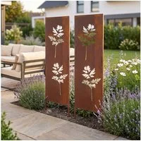 casa.pro Gartenstecker (Set, 2-St) »Irsina« 60 x 50 cm Blattmotiv Cortenstahl Edelrost