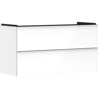 hansgrohe Xelu Q Waschtischunterschrank 54035000 1180x605x475mm, 2 Schubladen, weiß hochglanz, chrom