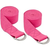 relaxdays Yogagurt 2er Set Yogagurte, Pink