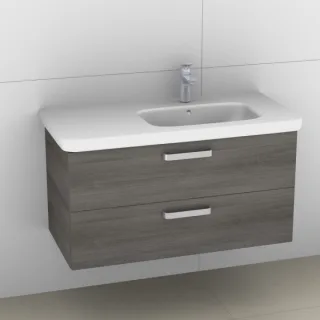 Artiqua 411 Waschtischunterschrank für DuraStyle 232610 Becken rechts Graphit Struktur quer, 411-WU2 411-WU2L-D46-7070-401