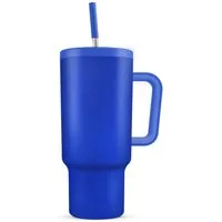 HT Thermobecher Trinkflasche mit Strohhalm 1.2L, Kühlt 11 Stunden - 34 Stunden Eisgekühlt - Kaffeebecher To Go
