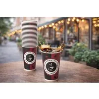 PACKEO Coffee-to-go-Becher Kaffeebecher To Go 300 ml (12 oz), Pappbecher für Heißgetränke, 1000-tlg., Braun/Schwarz