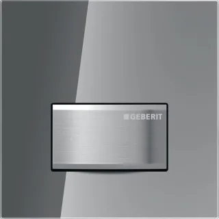 Geberit Urinal-Steuerung mit pneumatischer Spülauslösung Betätigungsplatte Sigma50 Rauchglas verspie 116016SD5