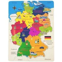 BURI Steckpuzzle Holzpuzzle Deutschland Kinderpuzzle Puzzlespiel Lernpuzzle Legepuzzle, Puzzleteile