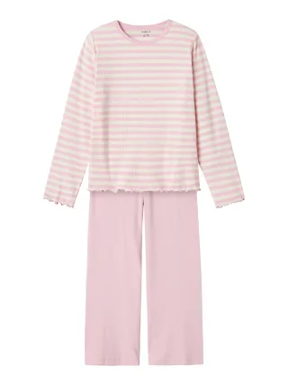 NAME IT - NKFNIGHTSET STRIPE LOOSE RIB pink lavender - Gr. - 152