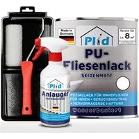 plid Fliesenlack Premium Fliesenlack Fliesen Lack Fliesenfarbe Anlauger Lackierset, schnelltrocknend, spritzwasserbeständig, verarbeitungsfertig