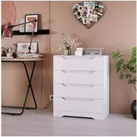 HOMECHO Kommode, Sideboard mit 4 Schubladen Schubladenschrank aus Holz