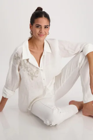monari - Bluse mit Applikation off-white - Gr. - 38