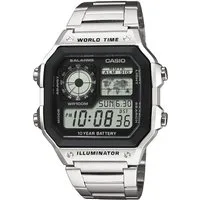 CASIO TIMELESS COLLECTION Chronograph AE-1200WHD-1AVEF, Quarzuhr, Armbanduhr, Herrenuhr, Digitalarmband, Edelstahlarmband