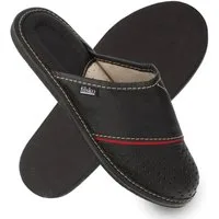 filsko Levice Herren Hausschuh Open-Toe, Slip-On, offene Hausschuhe, Pantoletten, Leder Hausschuhe