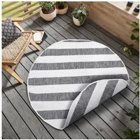 OTTO home Teppich Alan Wendeteppich, rund, Höhe: 5 mm, Beidseitig nutzbar, Streifen, Scandi, wetterfest, für In- und Outdoor
