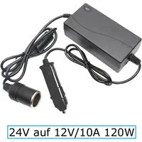 Bolwins Spannungswandler J40C Spannungswandler Inverter LKW DC 24V auf 12V Zigarettenanzünder, (Packung, 1 St., 1x Spannungswandler 24V auf 12V (max. 120W), 24V auf 12V Spannungswandler, max. 10A / 120W