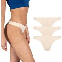 Smilodox String Felisha 3er Pack, String Tanga, Seamless Unterhose mit normalem Bund Nahtlose rutschfeste & blickdichte Unterwäsche, Eleganter Taillenslip
