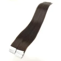 Haarwelten Deluxe Hair Extensions Echthaar-Extension Tape in Hair Echthaartapes, natur braun, Remy Haar für Haarextensions, 100% Echthaartresse für Extensions als Tape
