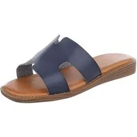 Ital-Design Modische Sandalen mit gepolsterter Sohle für Damen Pantolette (91409219) Keilabsatz/Wedge Pantoletten in Petrol