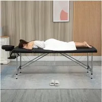 HOMCOM Massageliege 7 Zonen Massagetisch mit Kopfstütze Aluminium Schwarz (Massagebett, 1-St., Massageliege), Schwarz 185 x 70 x 58-82 cm