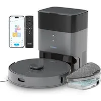 AIRROBO Saugroboter L50+ Roboterstaubsauger mit Wischfunktion und Absaugstation, 55 W, 10000 Pa Saugkraft, 75 Tage freihandige Reinigung, LDS-Navigation, Antitangle-Gummibürste, ideal für Tierhaare, 240 Min. Laufzeit