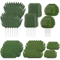 Kunstpflanze Tropische Blätter 72er Set, relaxdays, Höhe 40 cm