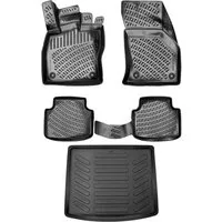 fussmattenprofi.com Auto-Fußmatten 3D Auto Gummimatten & Kofferraumwanne Set für VW Tiguan II 2016-2020