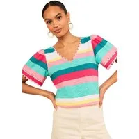 Love & Roses T-Shirt Love & Roses T-Shirt mit Bogenkante, Regular (1-tlg)