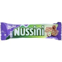 MILKA Schokolade, Milka Nussini Riegel Waffelschnitten mit Schokoladenüberzug 31g