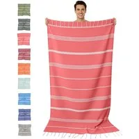 furora HOLIDAY Saunatuch Strandtuch Hamamtuch: groß 100x200 cm Saunatuch, Strandhandtuch dünn, Strandtuch Saunatuch aus 100% Baumwolle Strandtuch Set