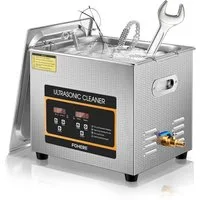 FOHERE Ultraschallreiniger Digitaler Ultraschallreiniger 10L, Mit Heizungstimer, 304 Edelstahl
