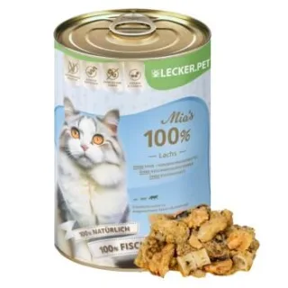 Lyra Pet Lecker.Pet Mia's 100 % Lachs Katzenfutter Nassfutter 2,4 kg