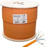 PremiumX 500m CAT 7 Netzwerkkabel Simplex LAN Kabel Ethernet Datenkabel Computer-Kabel