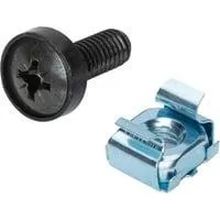 Befestigungssatz für 483mm (19")-Komponenten, 50 Stück, Schrauben-Set schwarz, M6